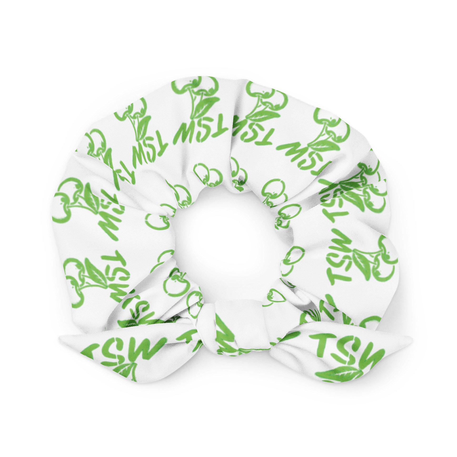 green cherry stencil scrunchie product image (1)