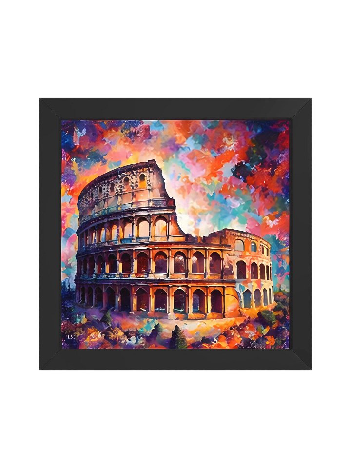 Farbenfrohes Kolosseum: Rom im Expressionismus Vibrant Ayous Wood Matte Poster product image (8)