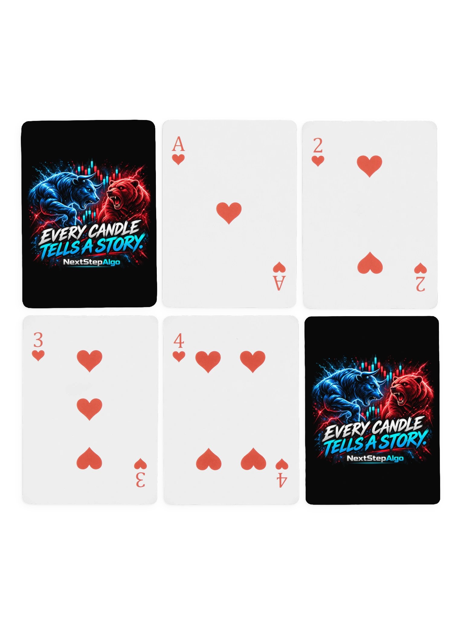 NextStepAlgo Bull vs. Bear – Every Candle Tells a Story Playing Cards product image (4)