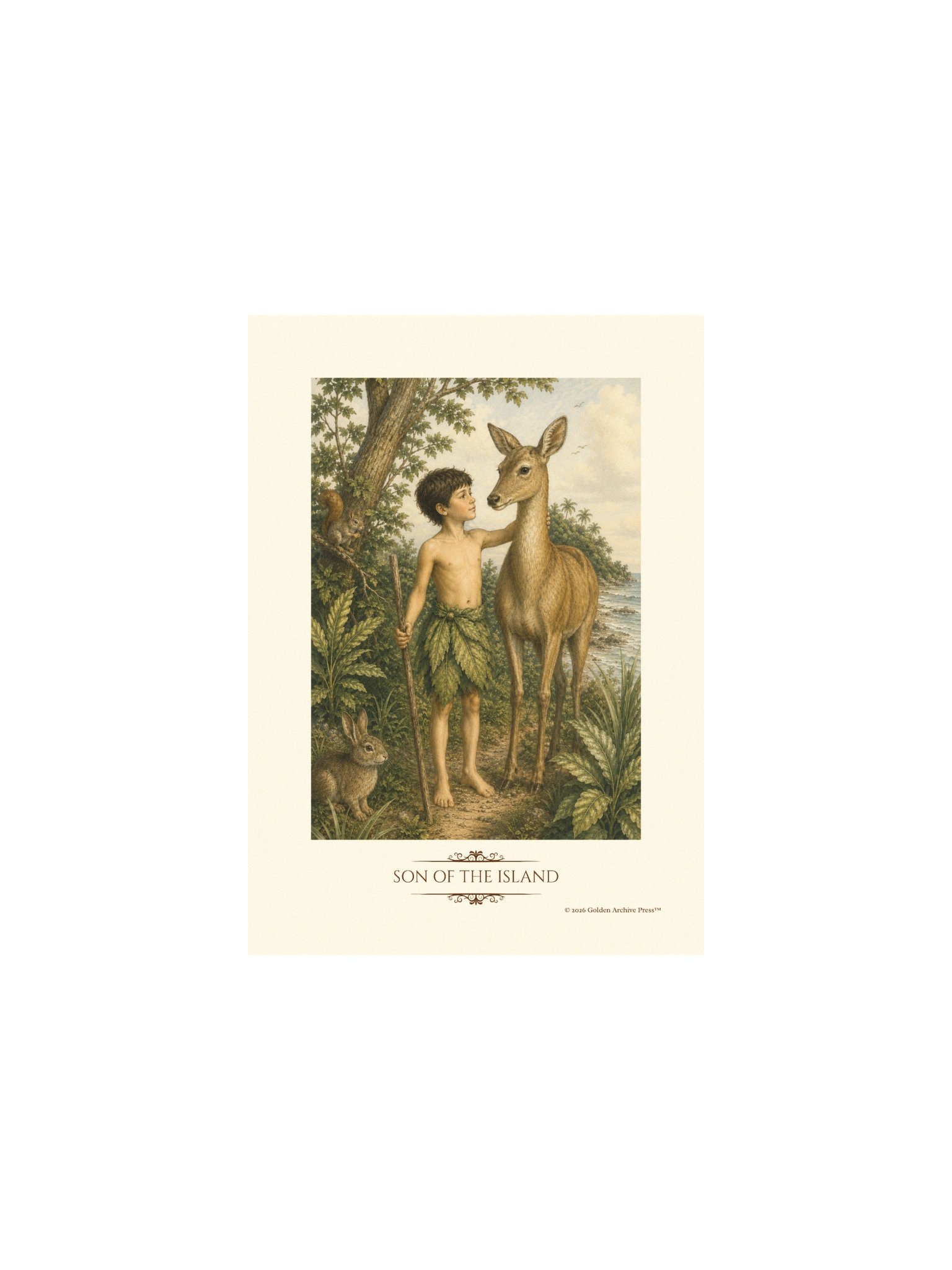 Son of the Island — Naturalist Art Print (Child and Gazelle) product image (1)