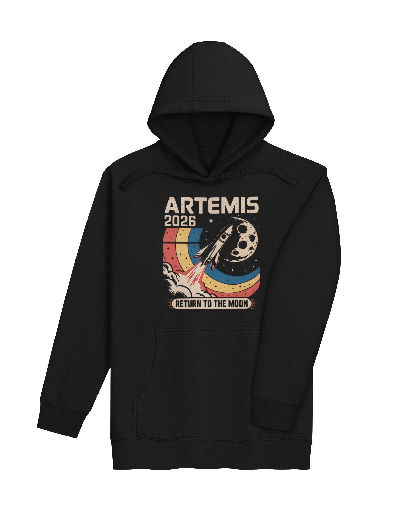 Artemis II Launch to The Moon Retro Space Mission 2026 Hoodie product image (4)