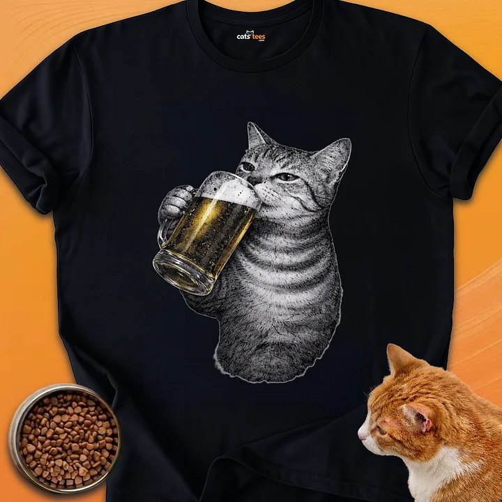 Cat Drinking Beer product image (1)