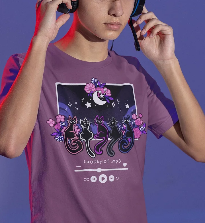 Subtle Genderfluid Pride Lofi Cat Tee product image (1)