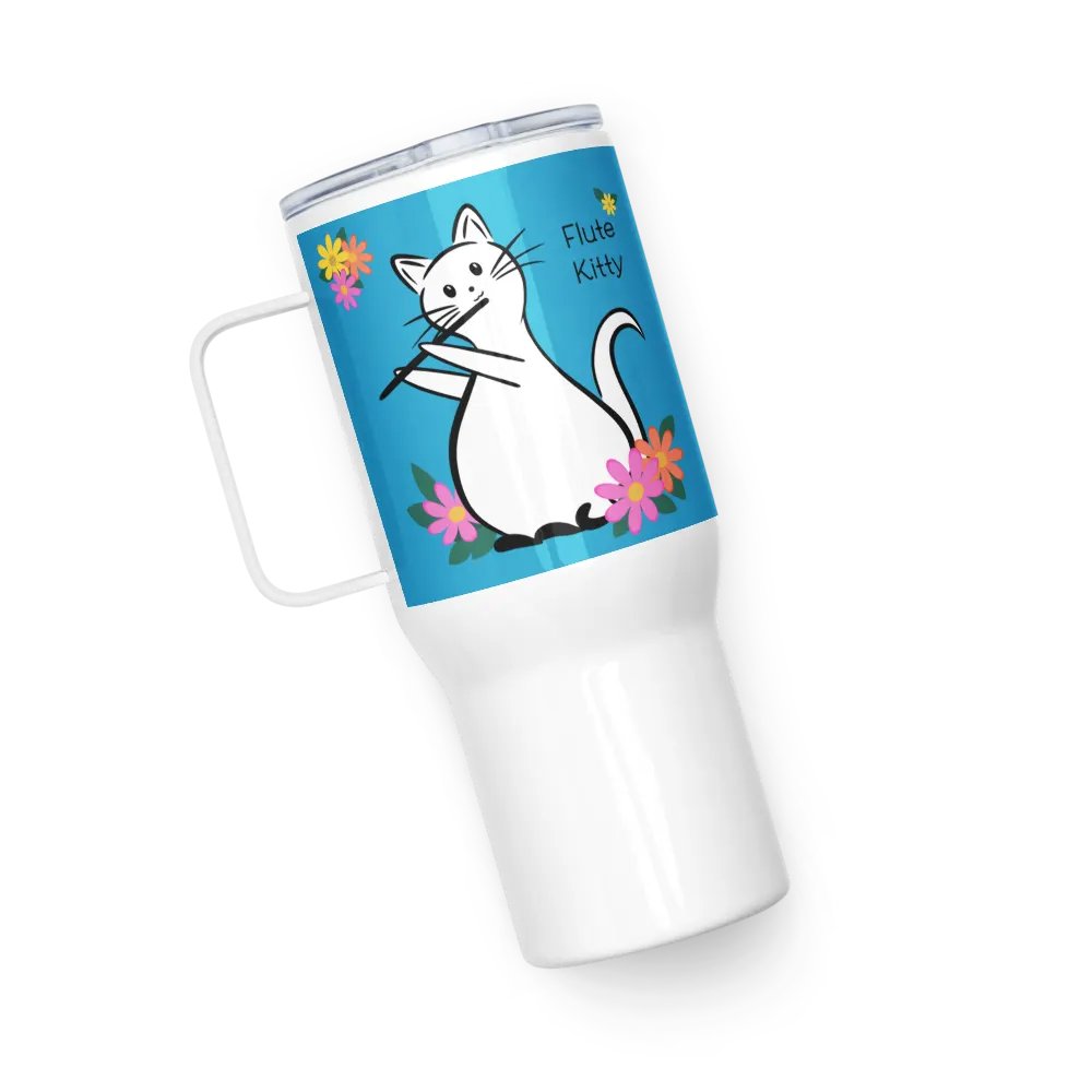 Flute Kitty Travel Mug w handle - C Flute product image (5)