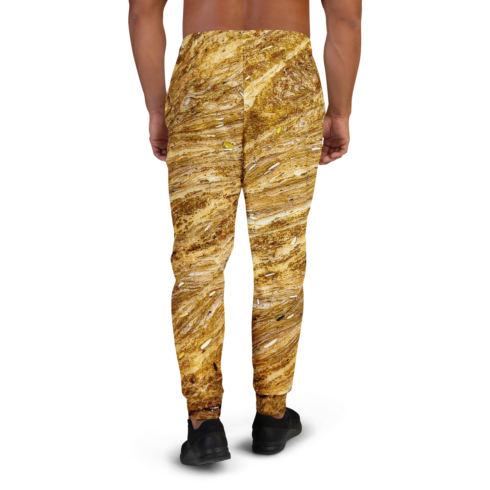 Golden Strata Men's All-Over Print Recycled Layered Amber Joggers product image (3)