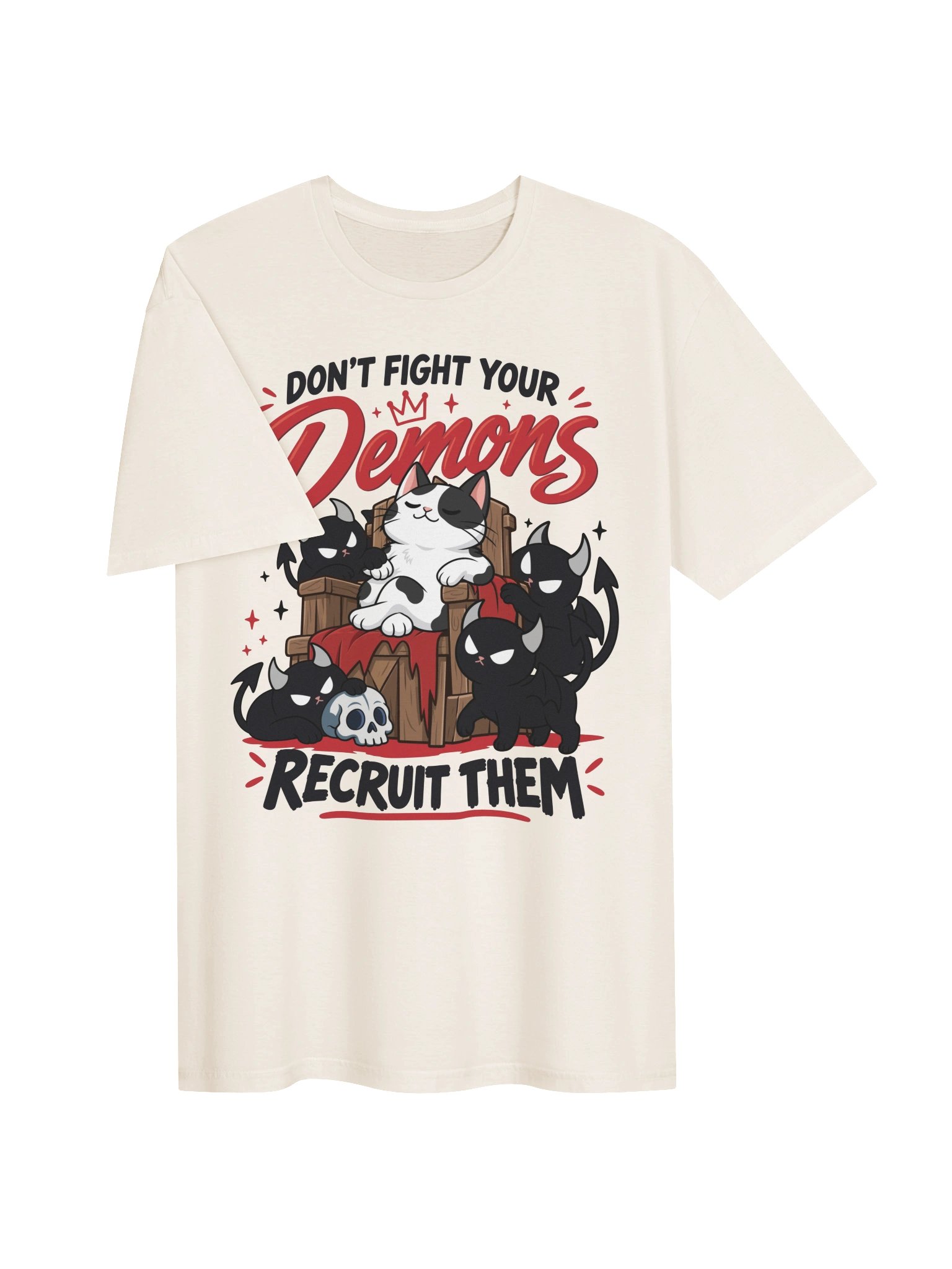 Don't Fight Your Demons, Recruit Them Cow Cat Shirt product image (4)