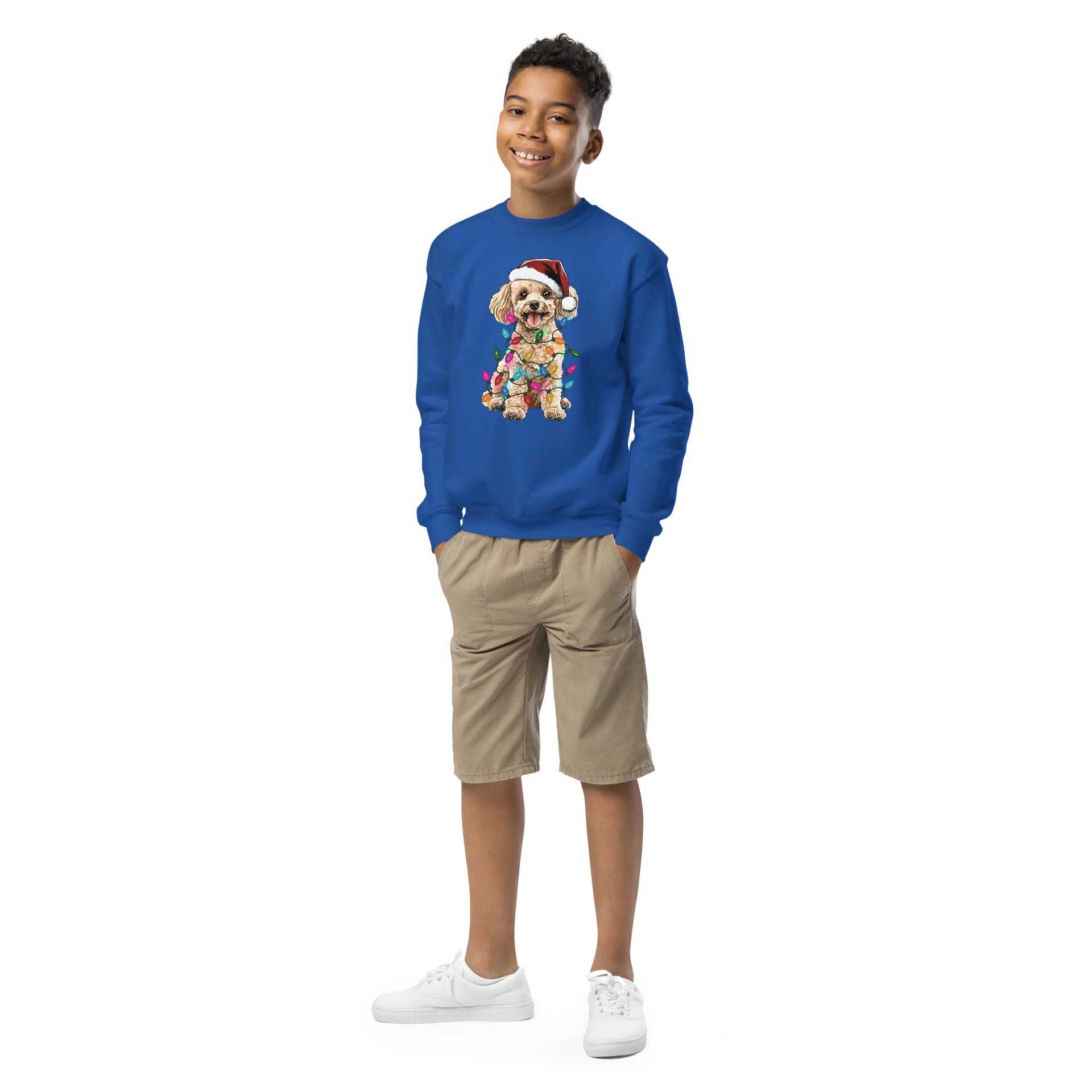 Funny Christmas Mini Poodle(Beige) Youth Sweatshirt product image (1)