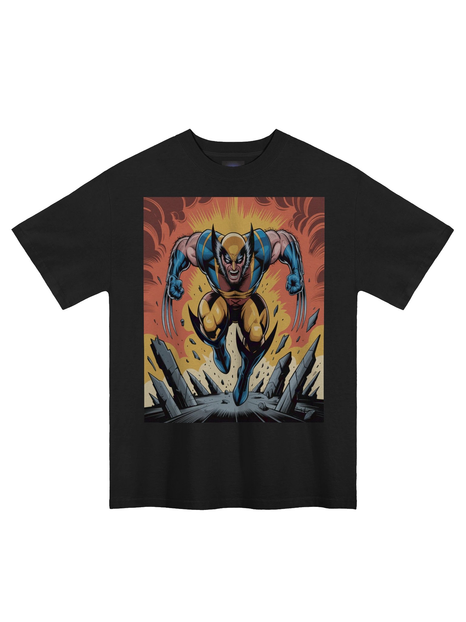 Inferno Claws: Wolverine Faded Berserker Oversized T-Shirt product image (3)