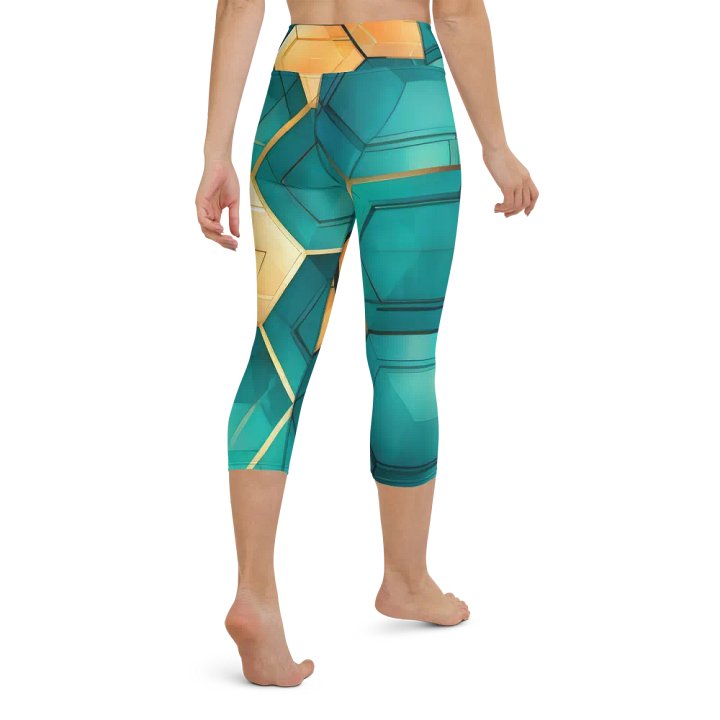 Hexagonal Harmony: Teal and Gold Geometric Fusion product image (2)