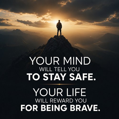 Your mind will tell you to stay safe. Your life will reward you for being brave.
