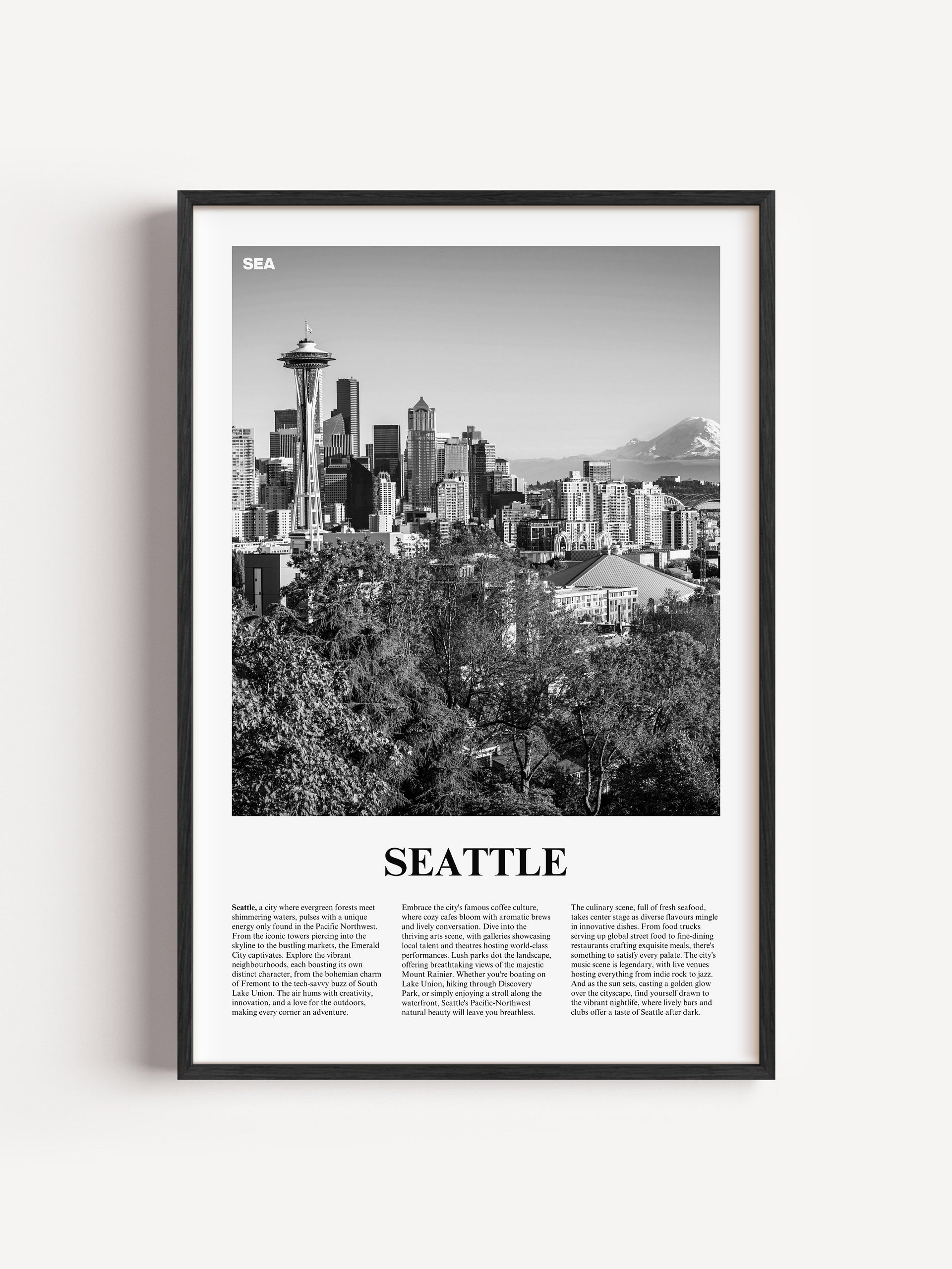 Seattle 01 Newspaper Poster | Framed product image (1)