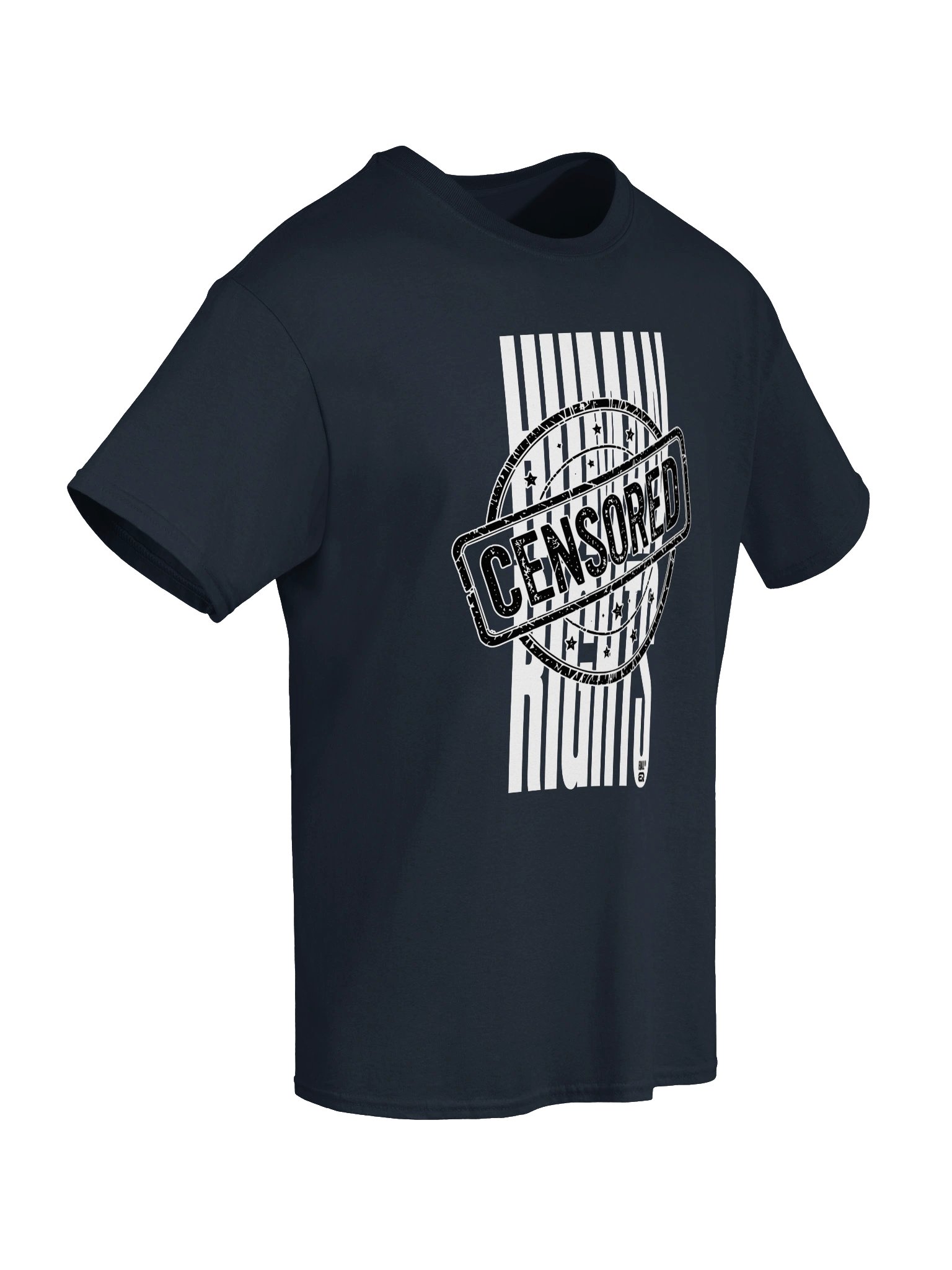 EQALL® Essentials Censored Human Rights Heavyweight 100% Cotton T-Shirt_Black / White product image (2)