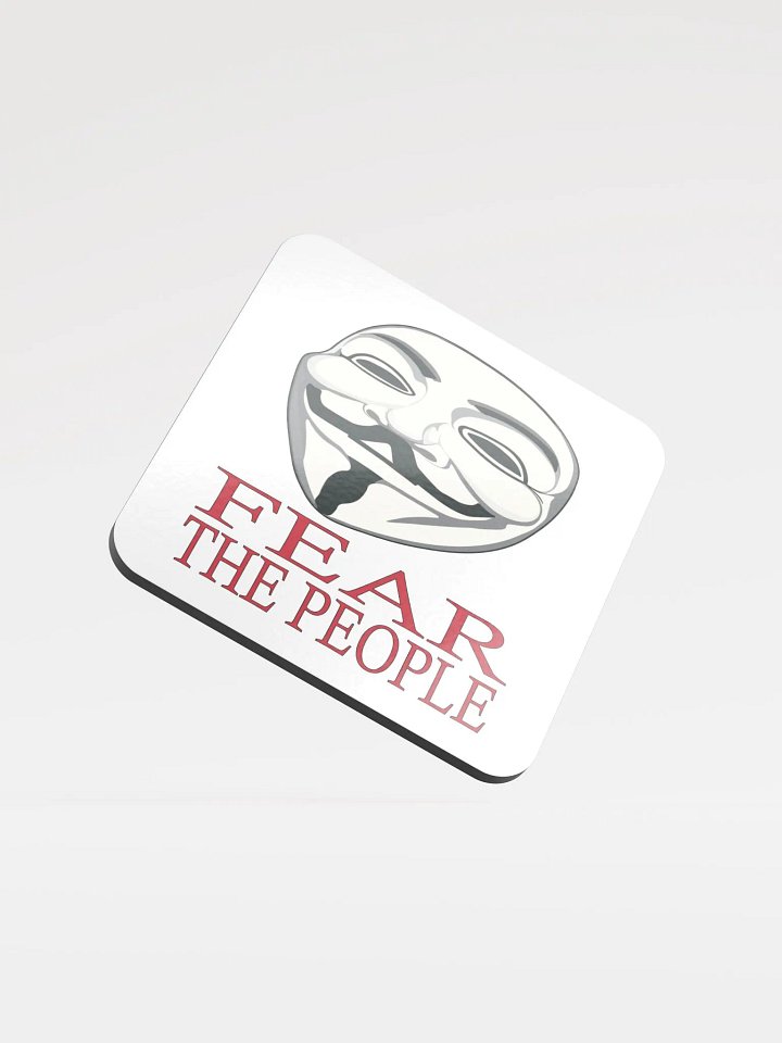 Fear The People - Red - Glossed Cork Coaster product image (2)