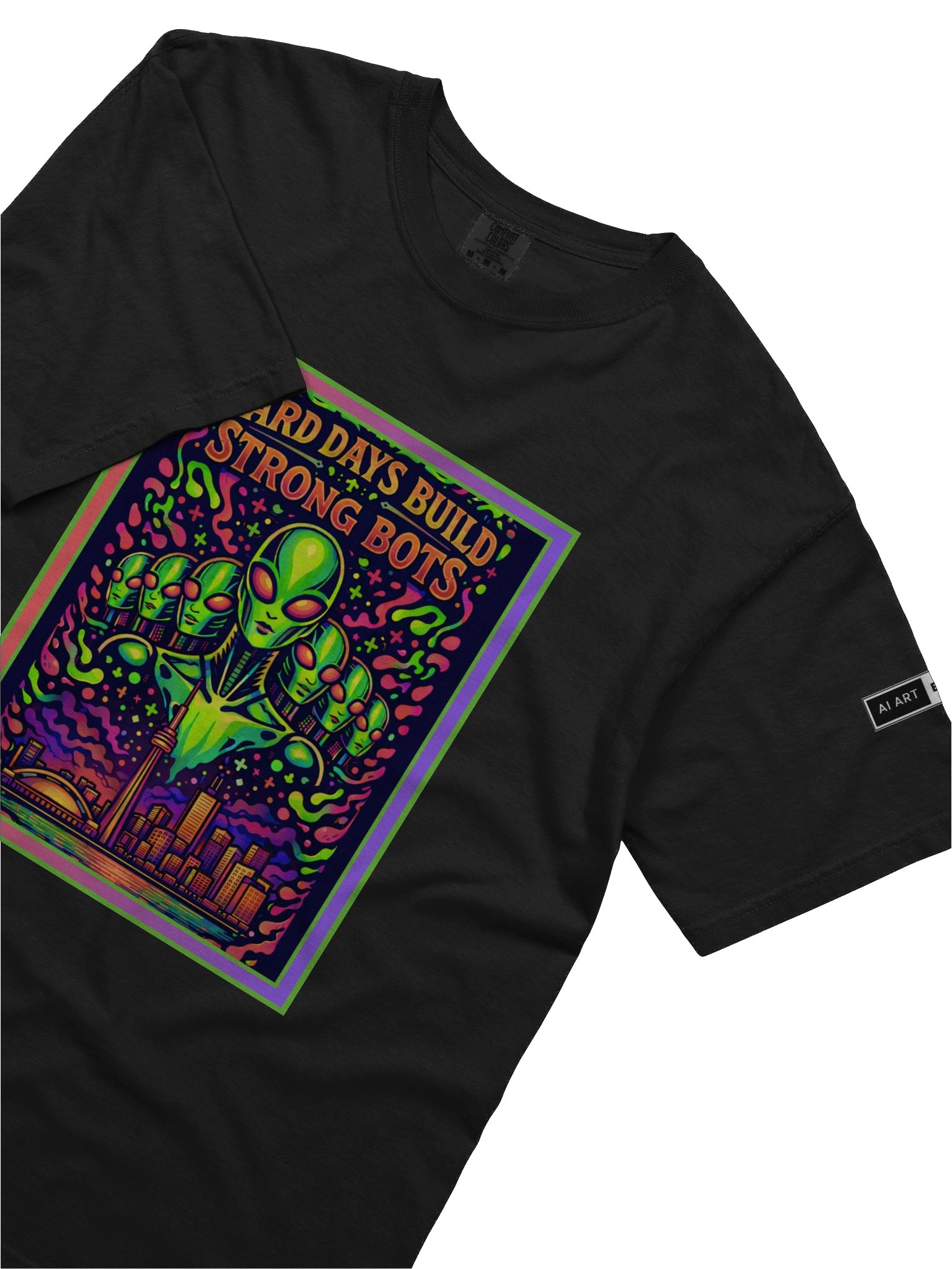 "HARD DAYS BUILD STRONG BOTS" cotton T-shirt product image (3)