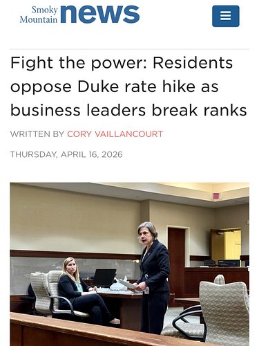 For more on Tuesday night’s hearing in Waynesville on Duke Energy’s proposed utility rates, see the full article in the Smoky...
