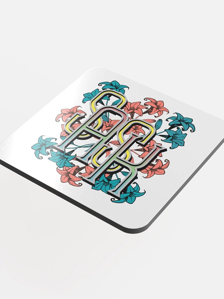 Sask Saskatoon Saskatchewan Flower Bloomed Initials Cork Coaster Set product image (1)