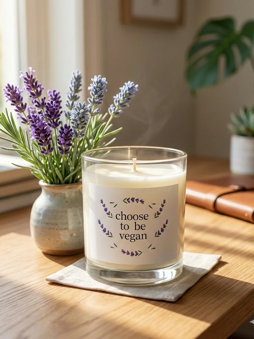 “Choose to be Vegan” Soy Wax Glass Jar Candle product image (1)