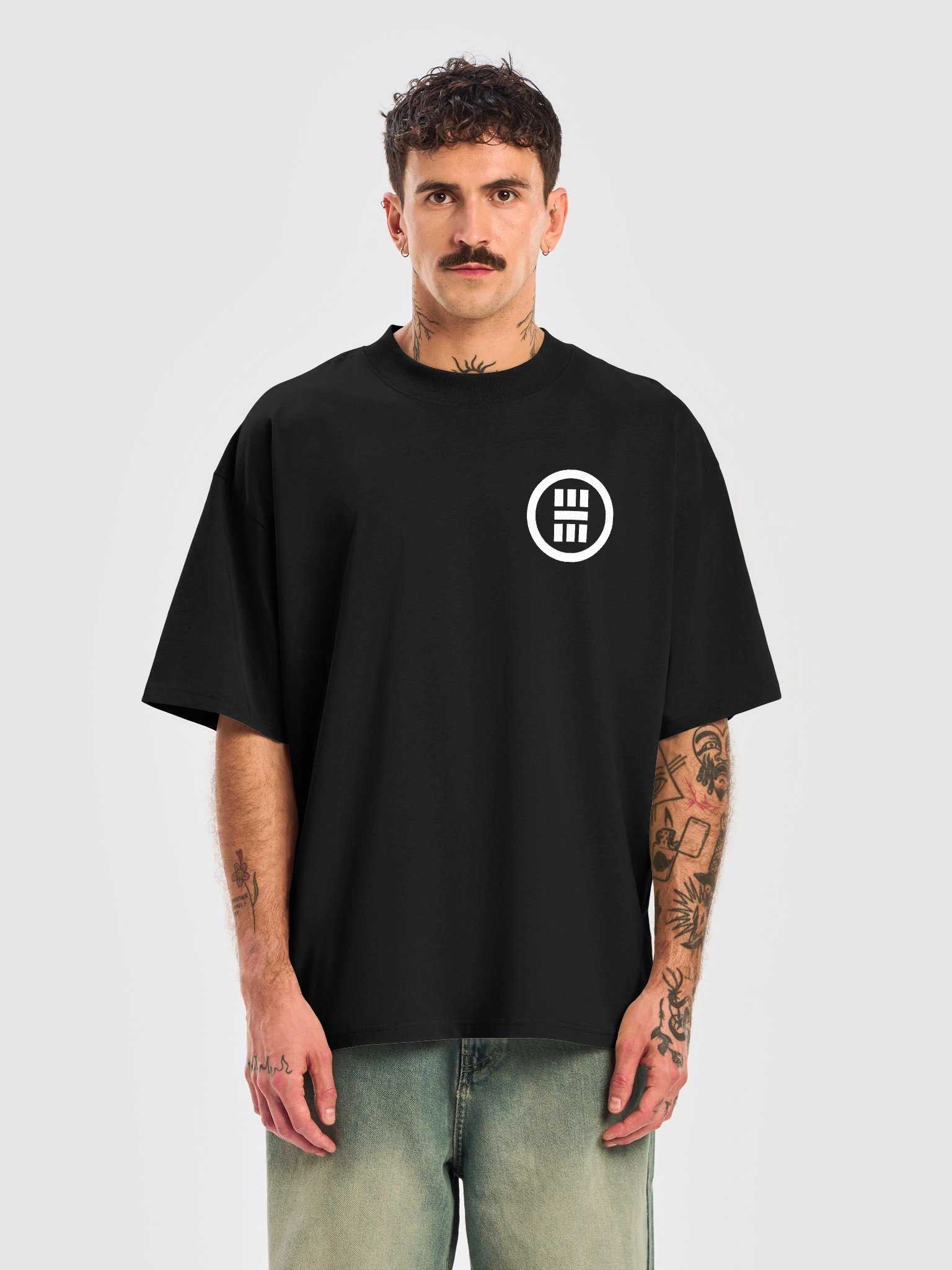 Nakama Embroidered Kamon HQ Tee (white/black) product image (5)
