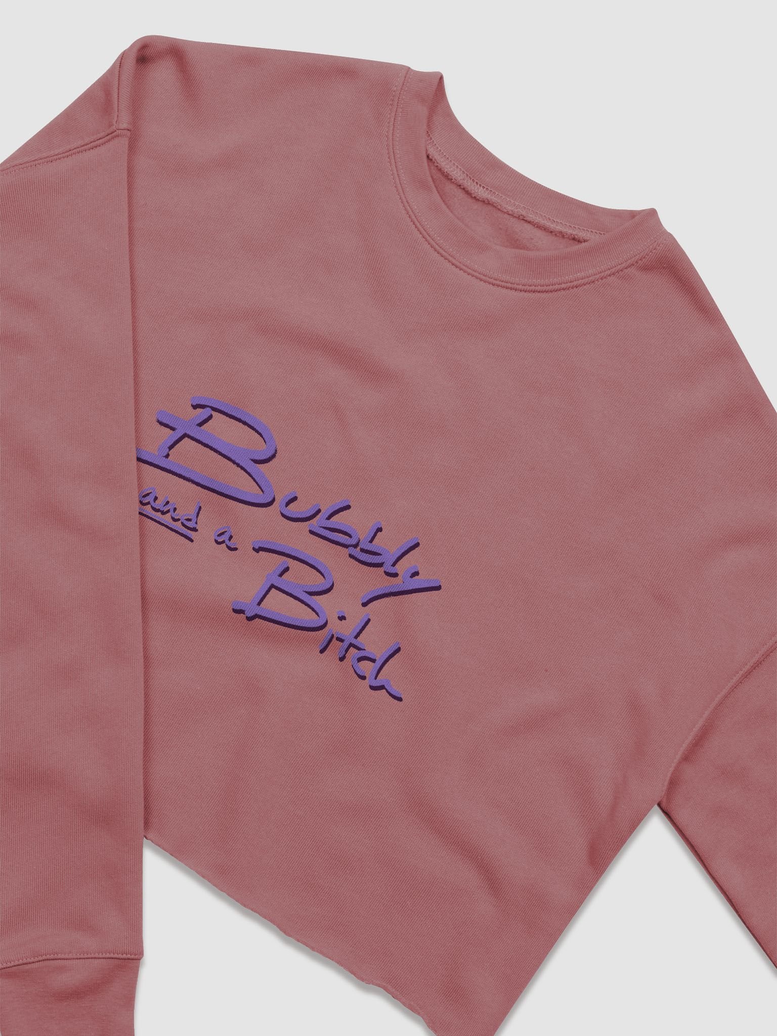 Bubbly and a B*tch (purple shadow design) women's fleece crop sweatshirt product image (17)