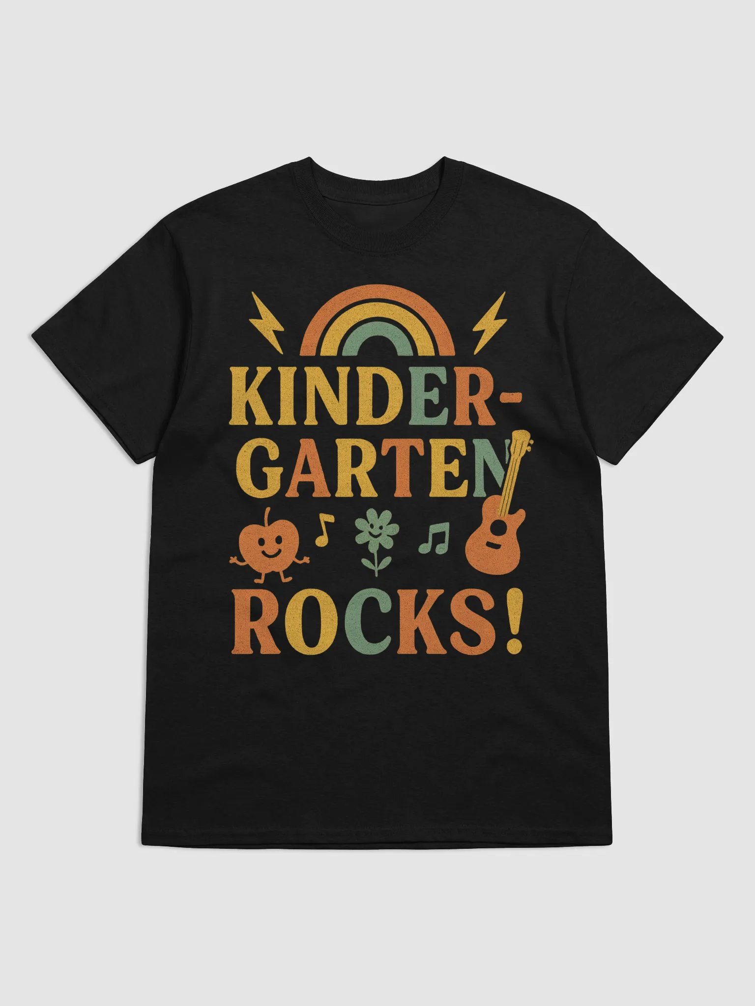 Kindergarten Rocks! T-Shirt – Colorful Retro Teacher Shirt product image (2)