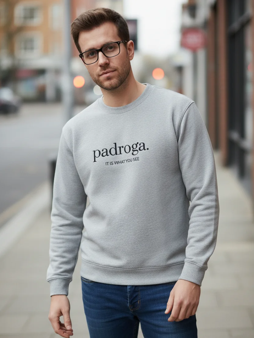 padroga. essentials gray embroidered logo product image (11)