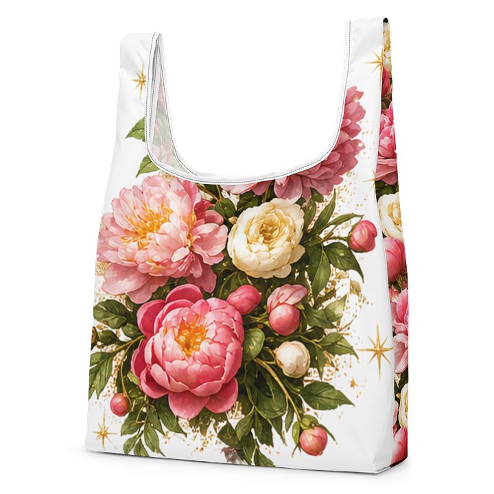 Peony & Gold Sparkle Floral Tote product image (2)