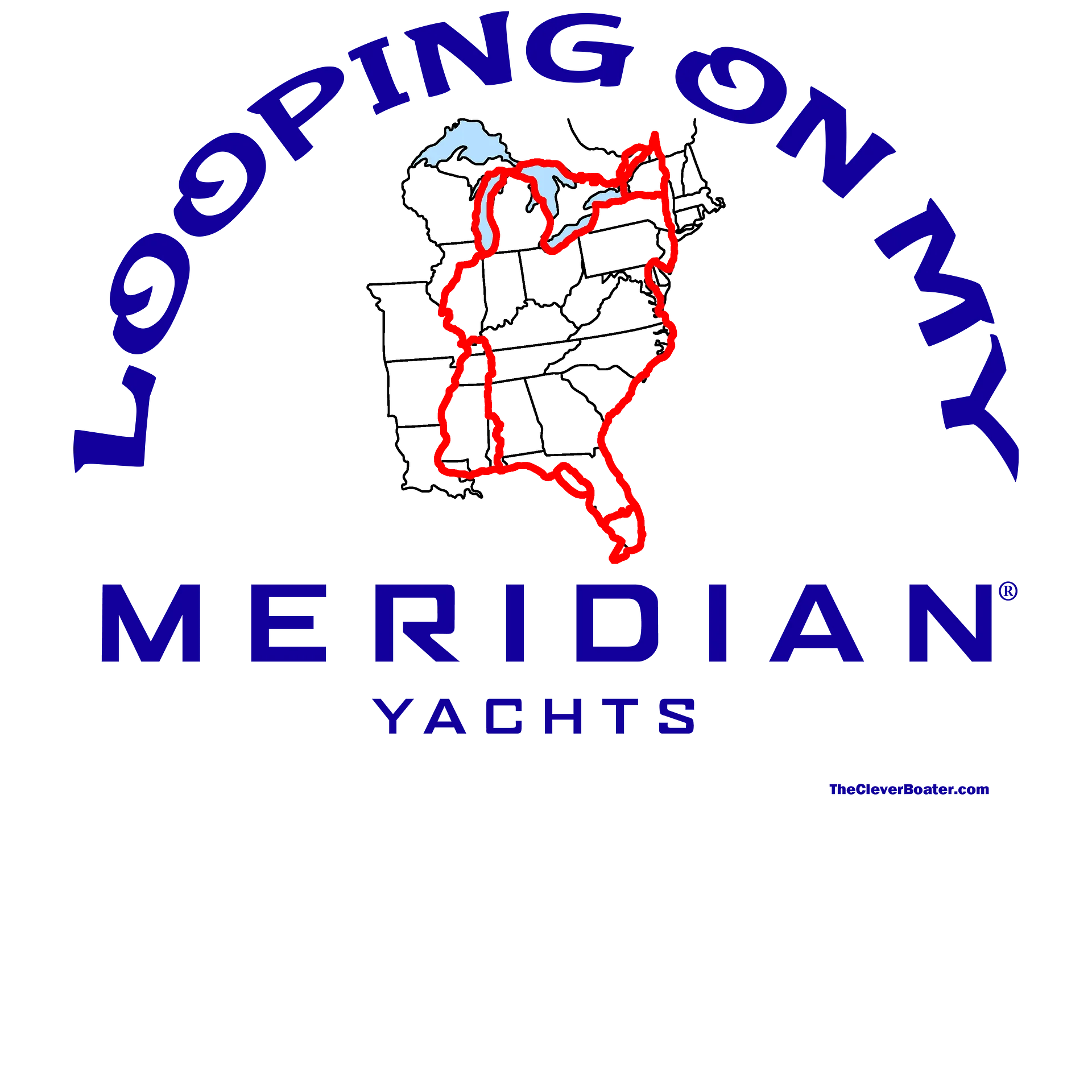 Looping On My Meridian - T-Shirt - Light Shirt w/Blue Logo product image (5)
