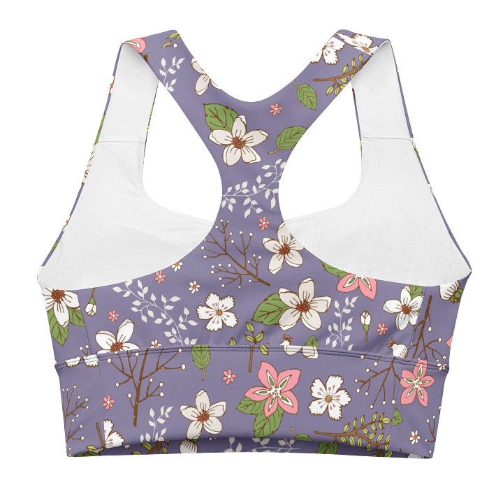 Longline Floral Sports Bra – Women’s High-Support All-Over Print Activewear product image (2)