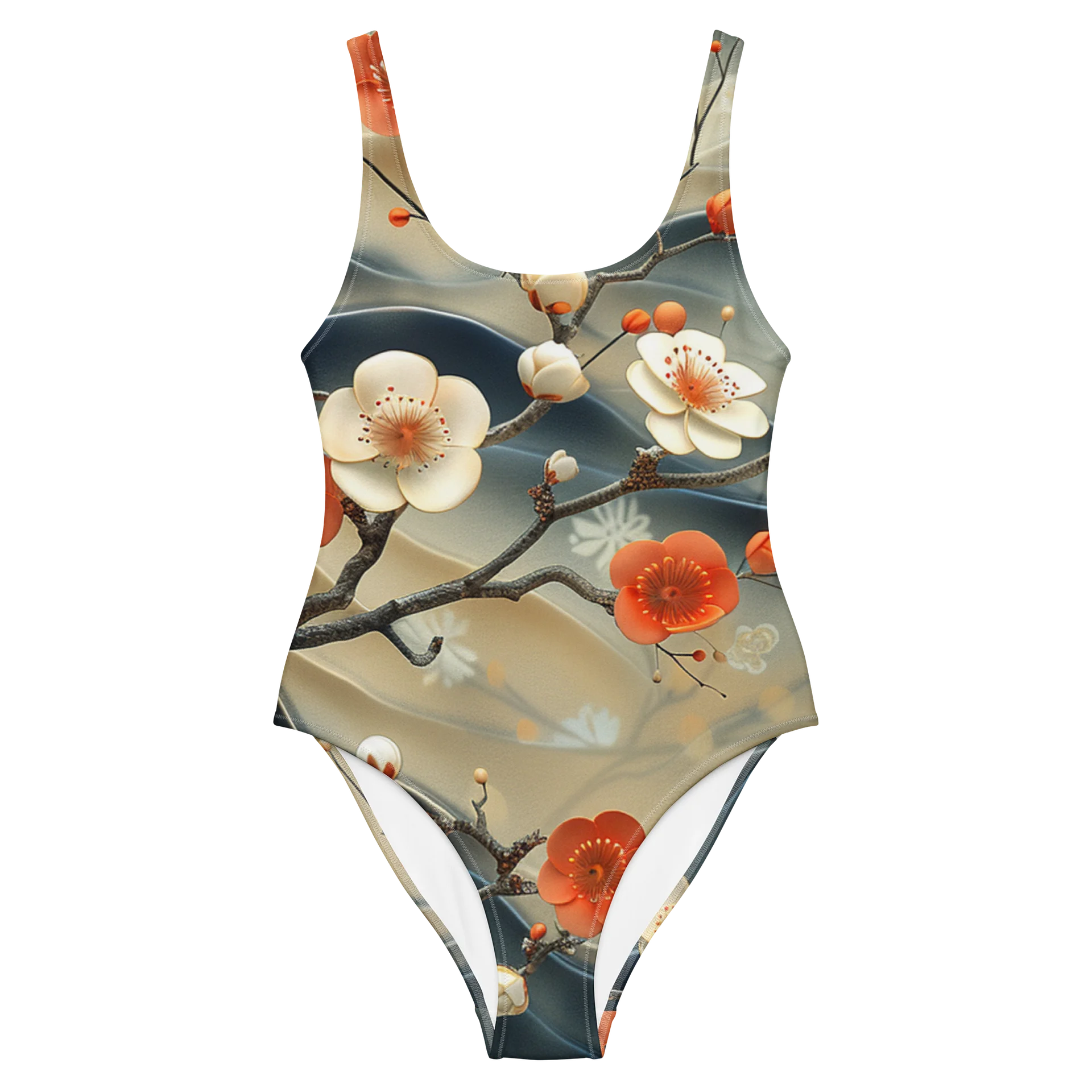 Japanese Blossom Garden One-Piece Swimsuit - Cheeky Low-Scoop Swimwear product image (2)