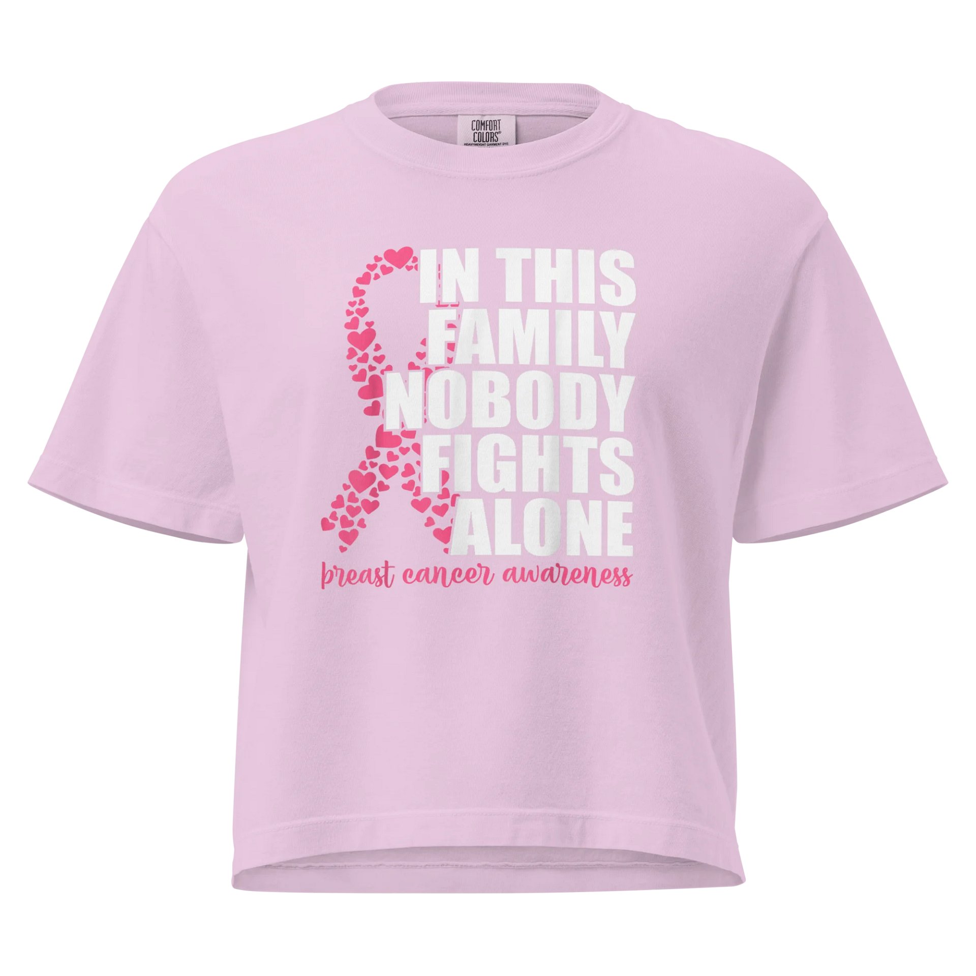 Nobody Fights Alone Boxy – Breast cancer awareness month 2025 Heavyweight Boxy T-Shirt product image (9)