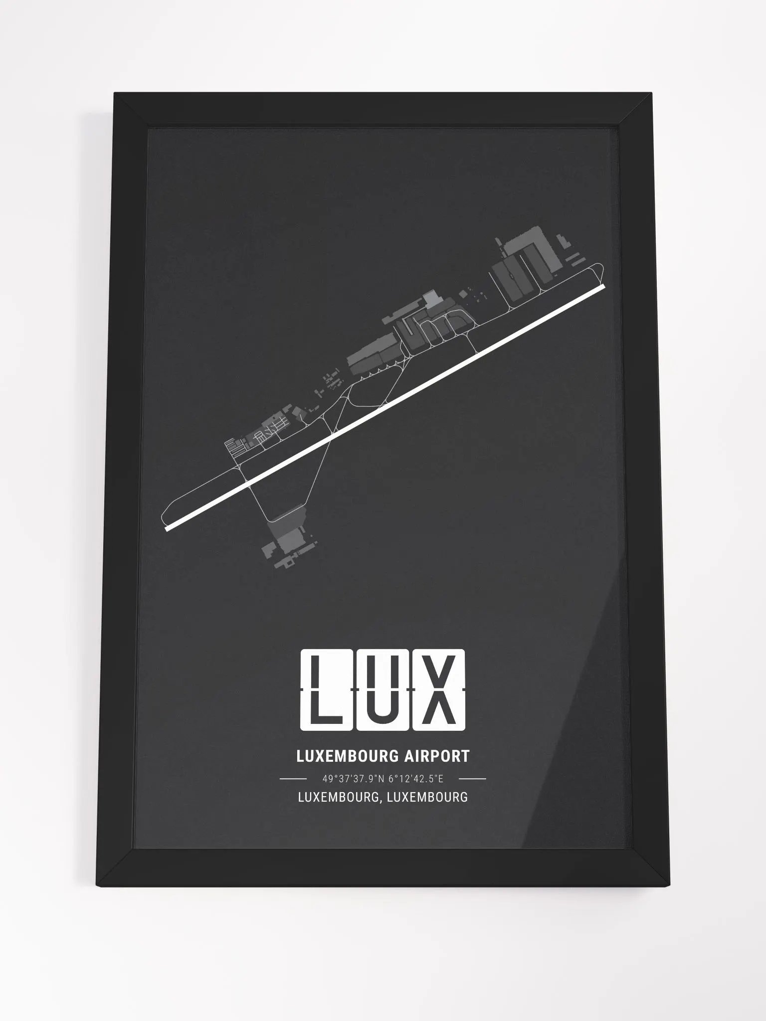 Framed Airport LUX Premium Map On Matt Paper product image (4)