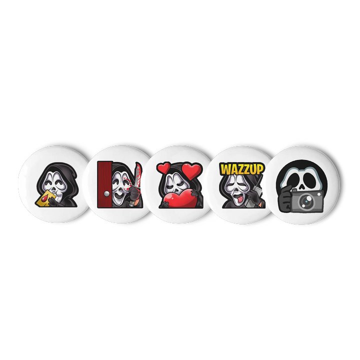 KillrZombie Ghostface Emote Pin Buttons Set product image (1)