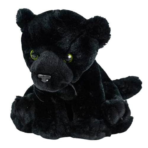 Cute 8" Black Panther Plush - Soft Stuffed Anime Style Big Cat Toy product image (1)