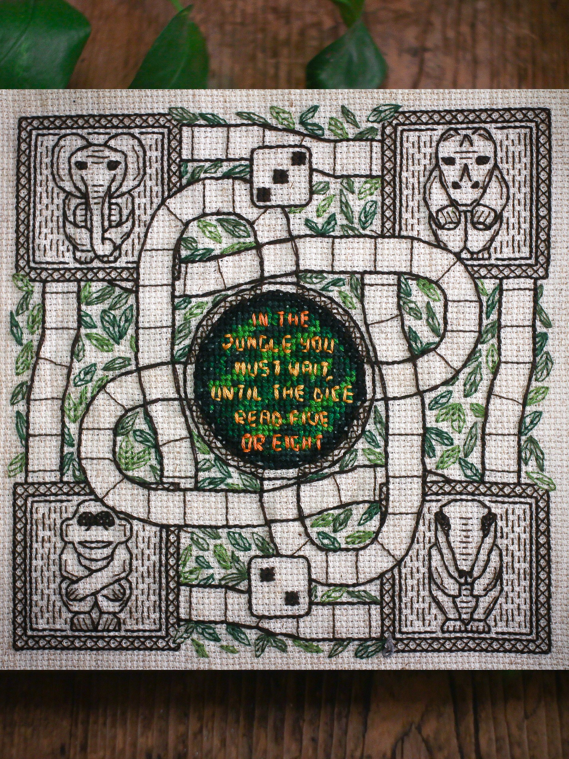 In The Jungle • Blackwork Cross Stitch Pattern • PDF Digital Download product image (2)