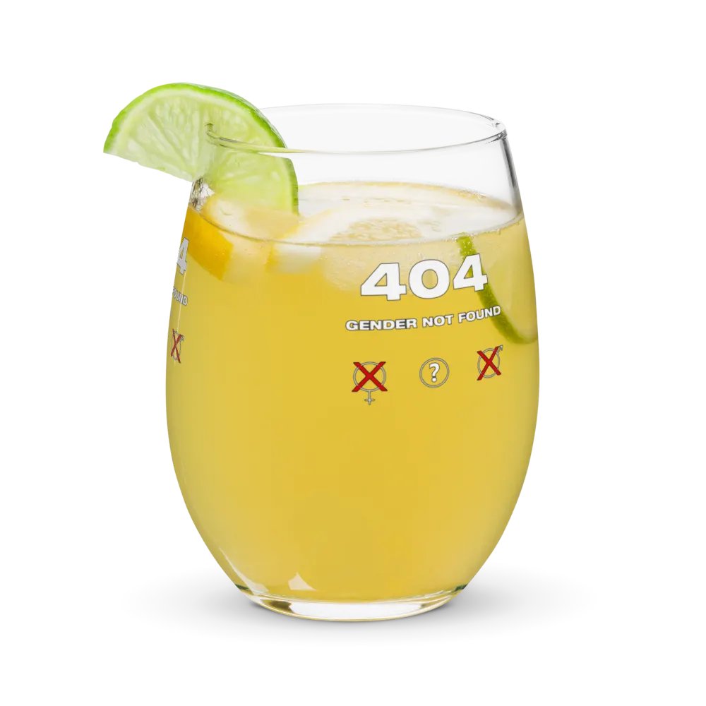 404 Gender not Found Wine Glass product image (12)