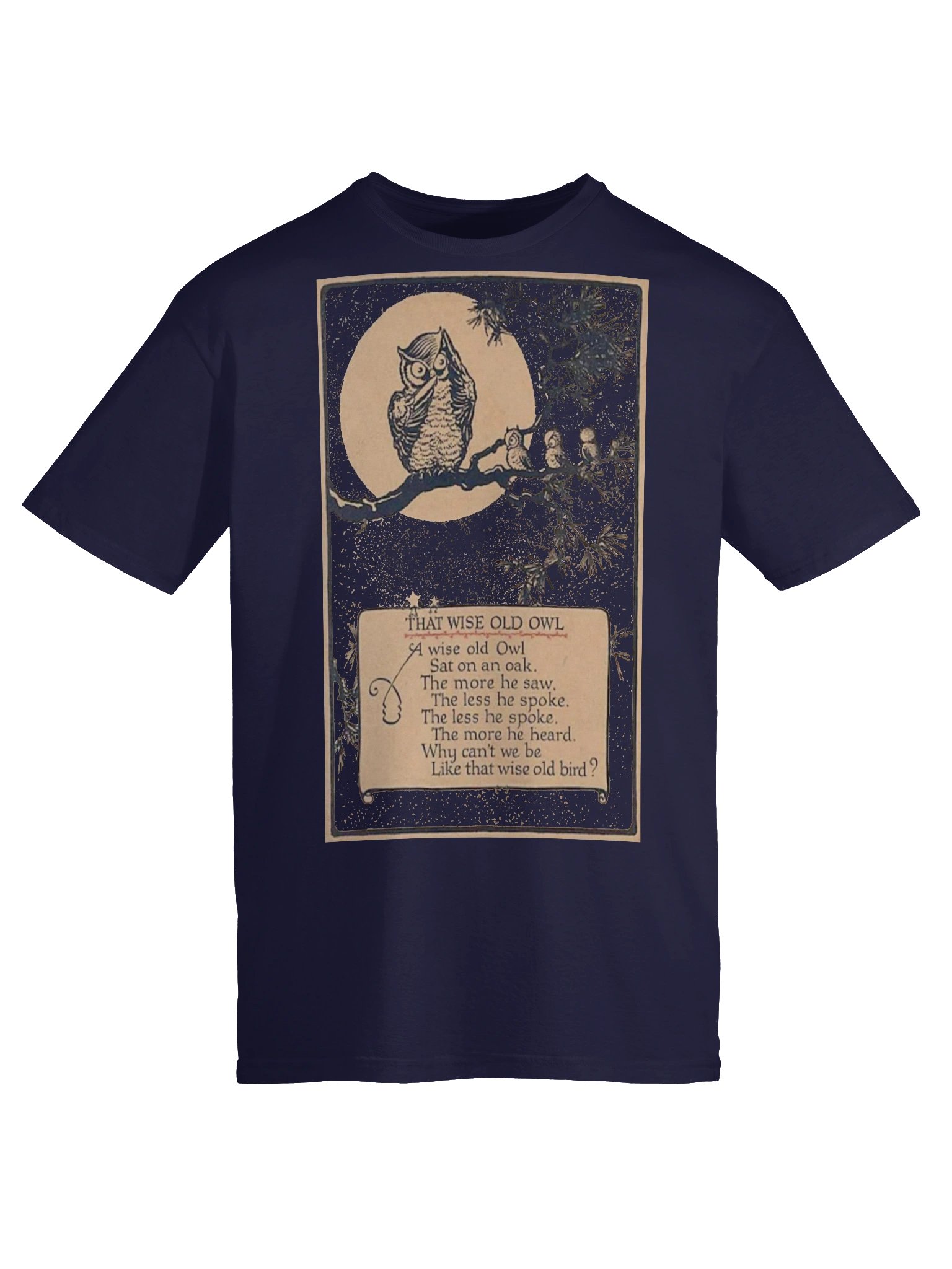 WISE OLD OWL Poem Unisex Cotton Softstyle T-Shirt product image (5)