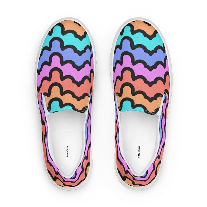 Rainbow Zigzag Slip-Ons product image (1)