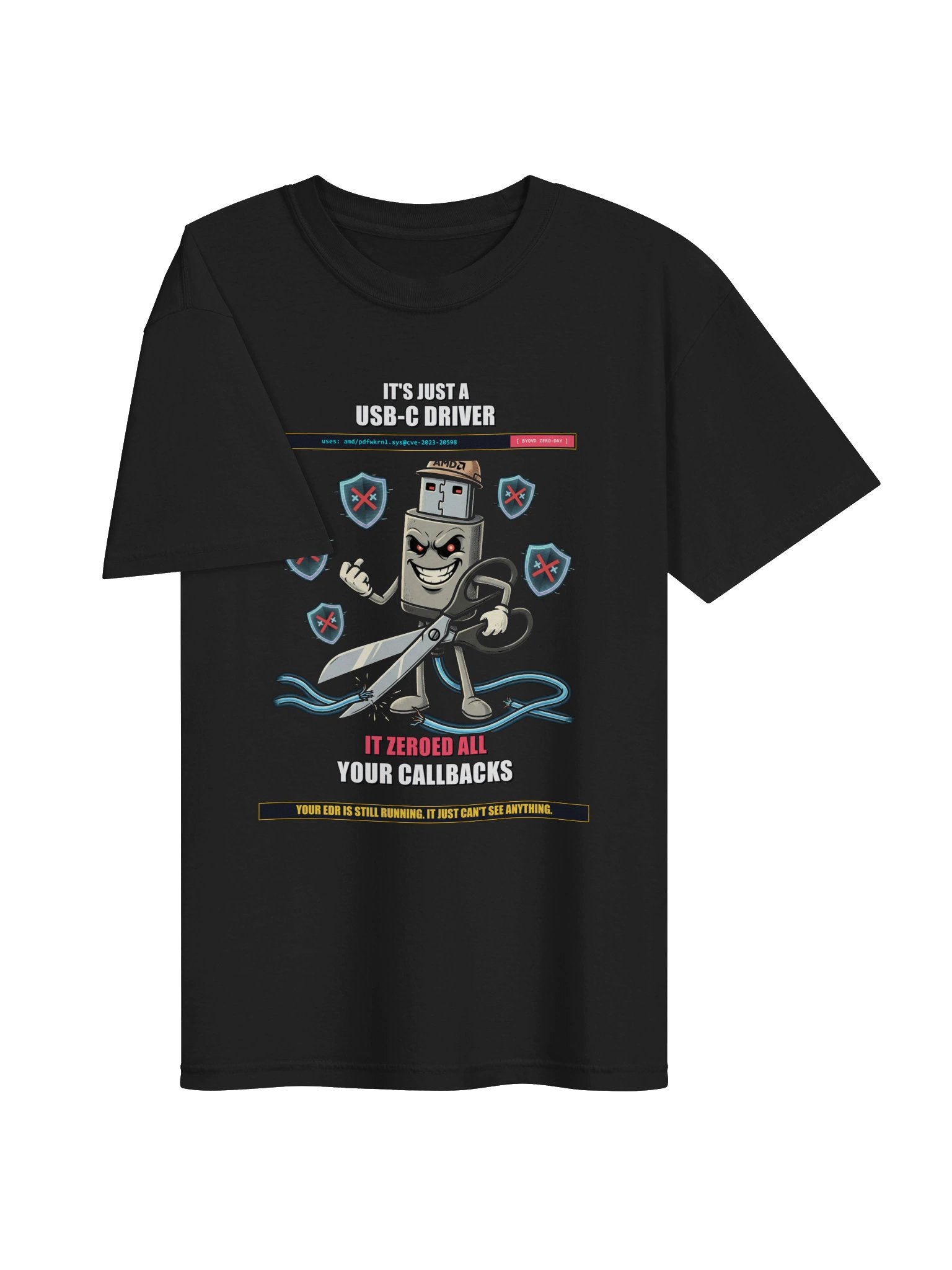 It's Just a USB-C Driver: "Zeroed Your Callbacks" Heavyweight Tee - Dark product image (10)