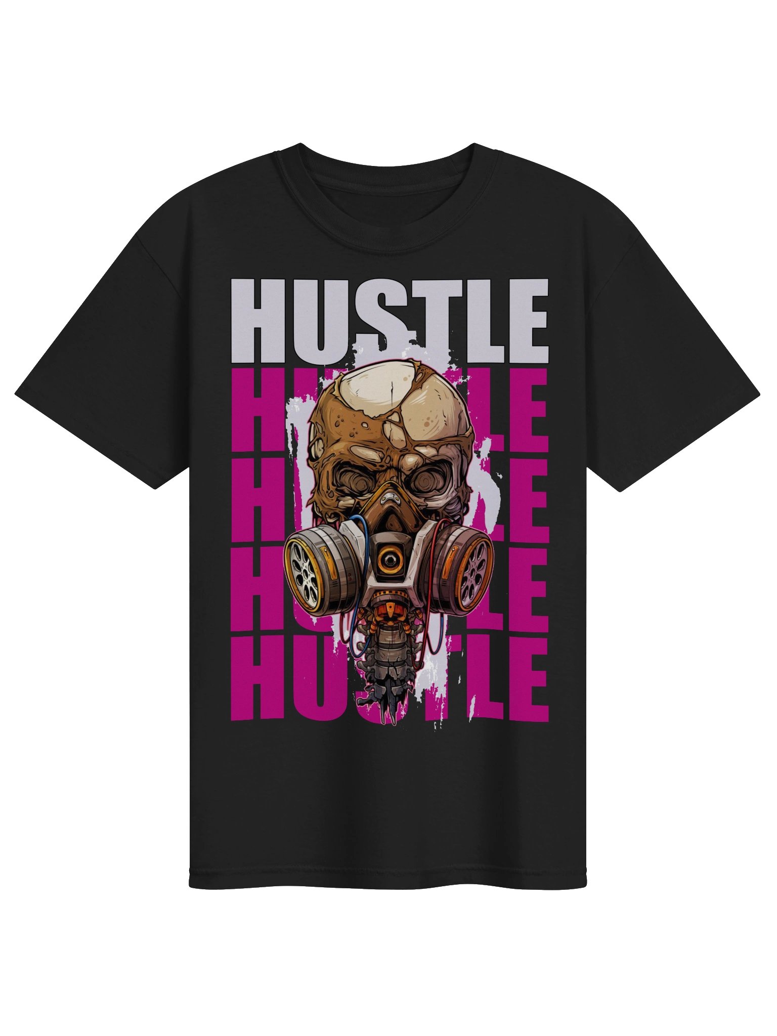 HUSTLE Gas Mask Skull Unisex T-Shirt product image (1)