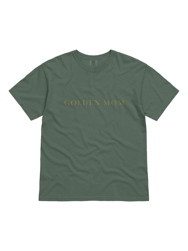 Golden Mom Embroidery Style T-Shirt – Comfort Colors 1717 Minimal Golden Retriever Tee product image (2)