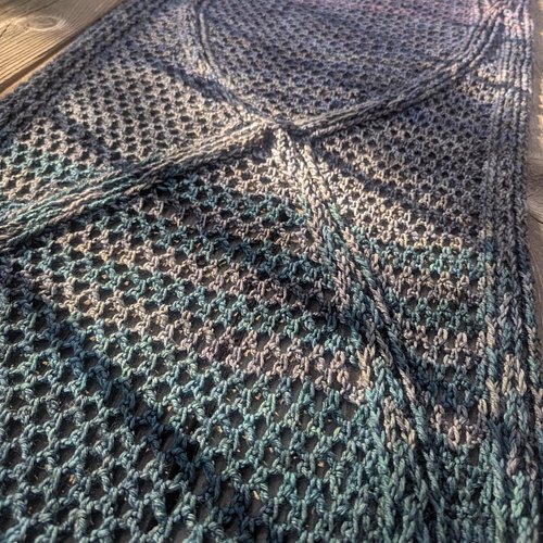 My last competition piece for 2026 is complete! This is Passage from Expression Fiber Arts. I used @malabrigoyarn Rios in Agu...