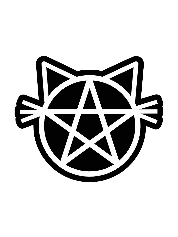 Pentacle of Purr-tection sticker (black and white version) product image (1)