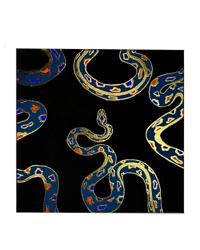 Snake 🐍

40x40 canvas
Gouache, golden leaves
