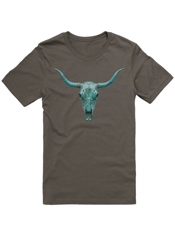 Turquoise Skull Horns Graphic T-Shirt product image (1)