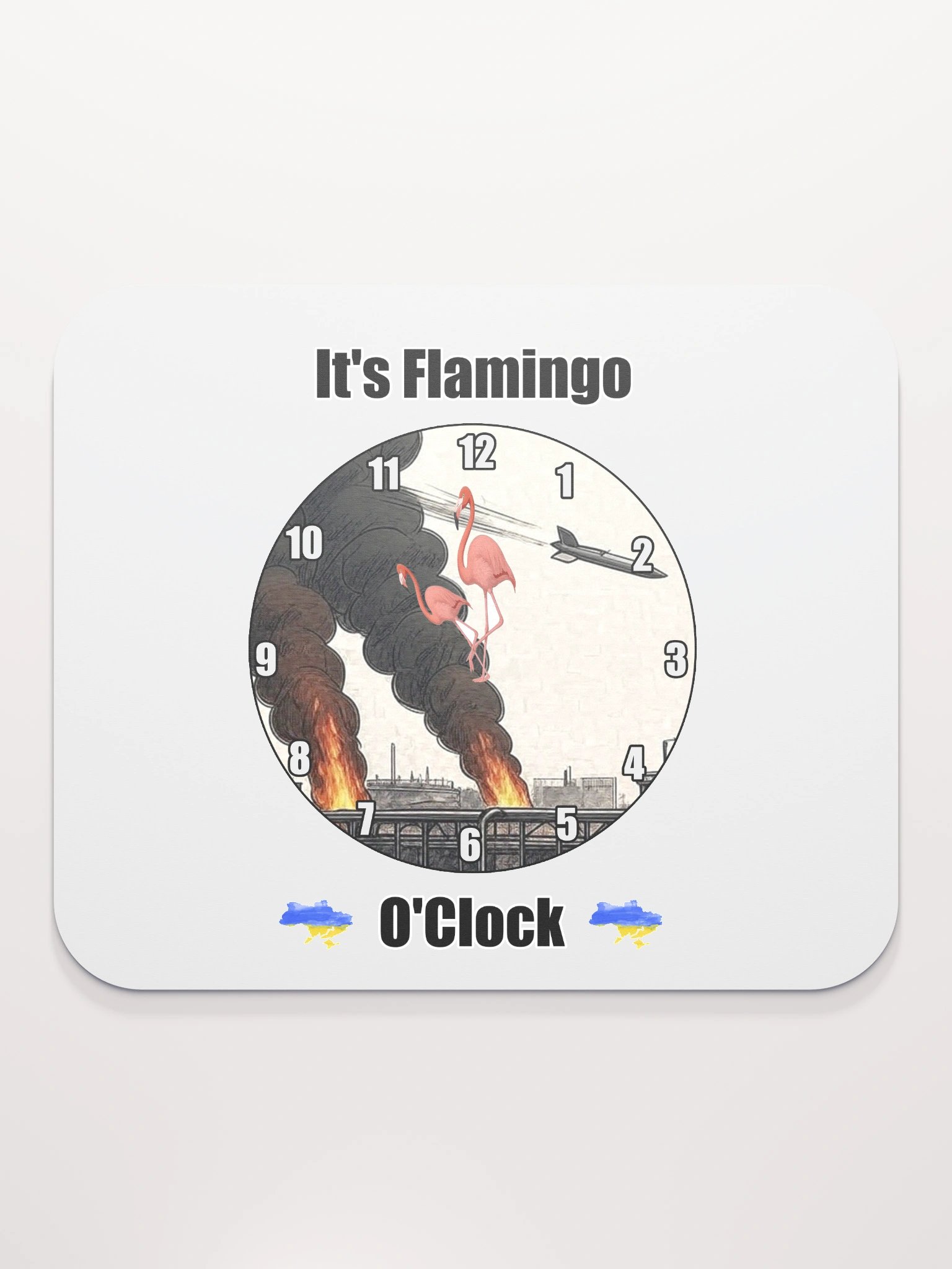 Flamingo o'clock mouse pad product image (2)