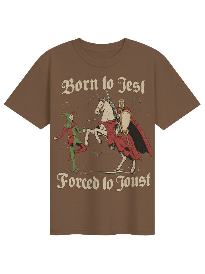 Medieval Jester Knight Graphic Tee, Comfort Colors Renaissance Fair T-Shirt, Funny Vintage Fantasy Shirt, Unisex product image (1)