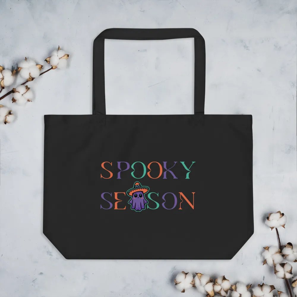 Spooky Season Sombrero Ghost Colorful Organic Cotton Tote product image (5)