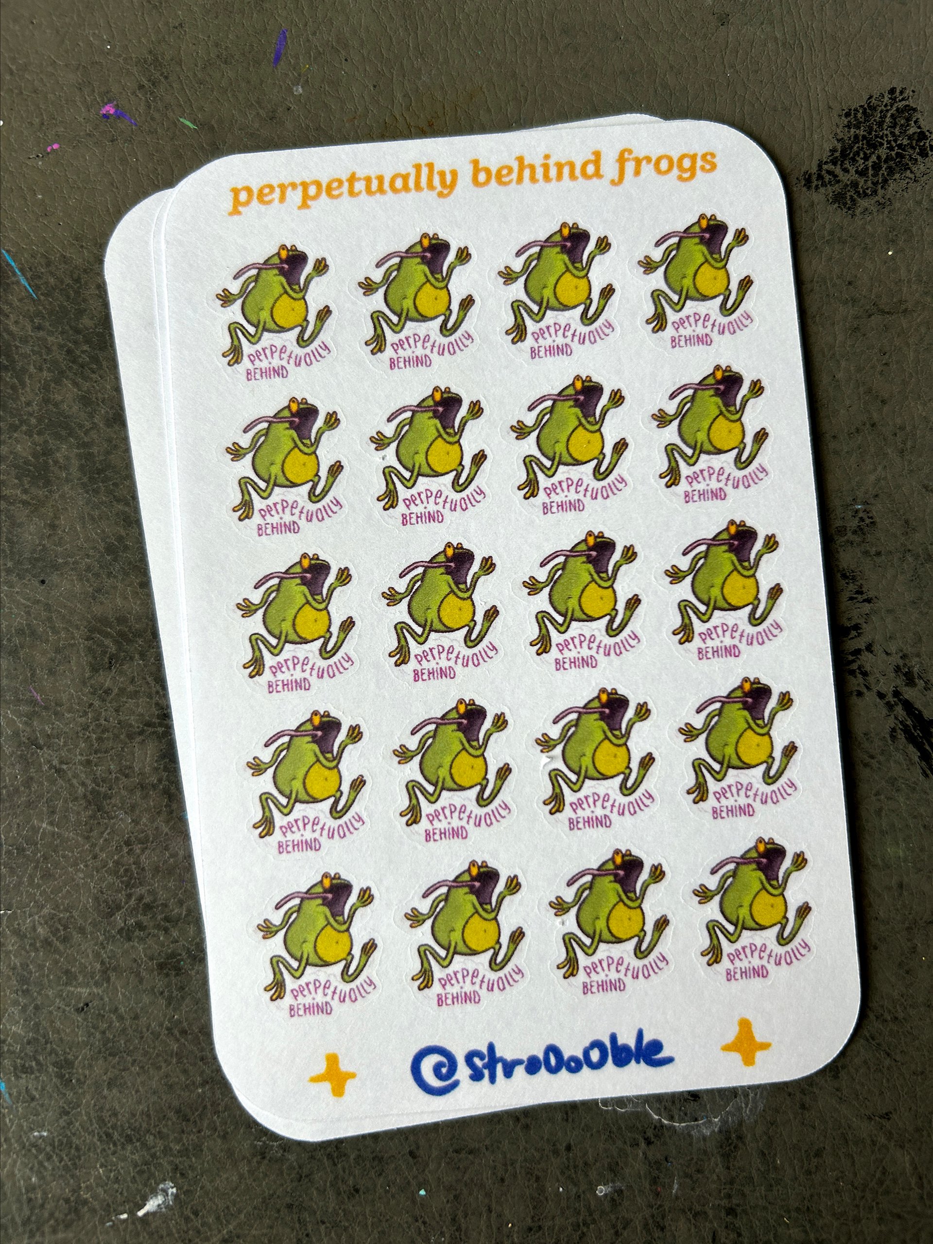 washi sticker sheet : perpetually behind frog product image (2)