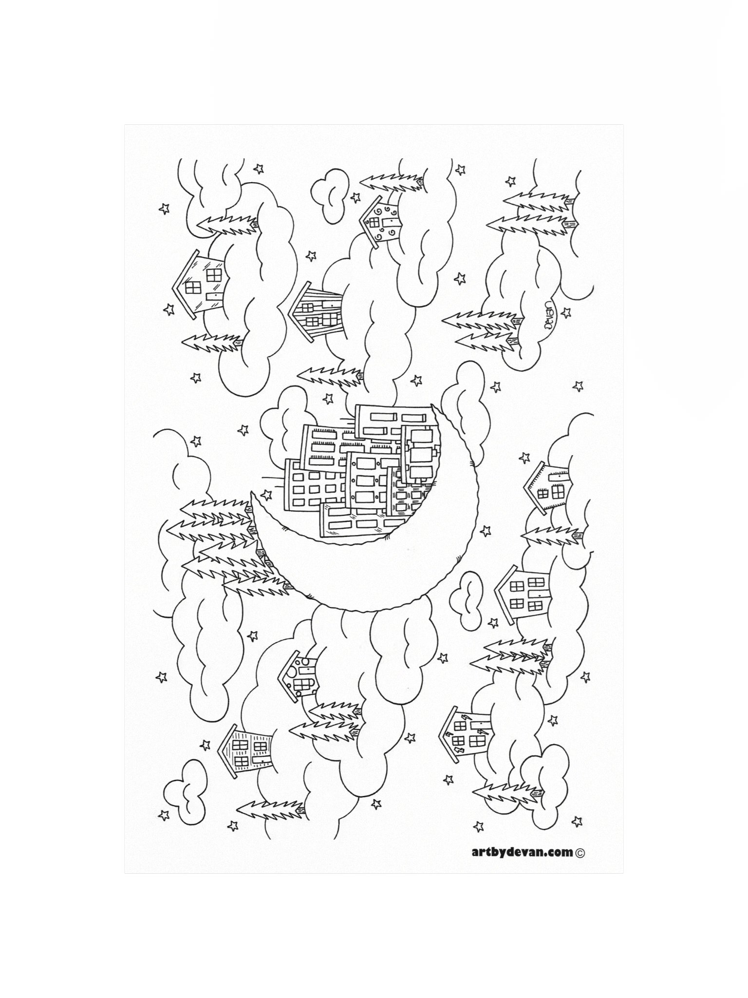 Color Your Own Art: Moon Suburbs product image (4)