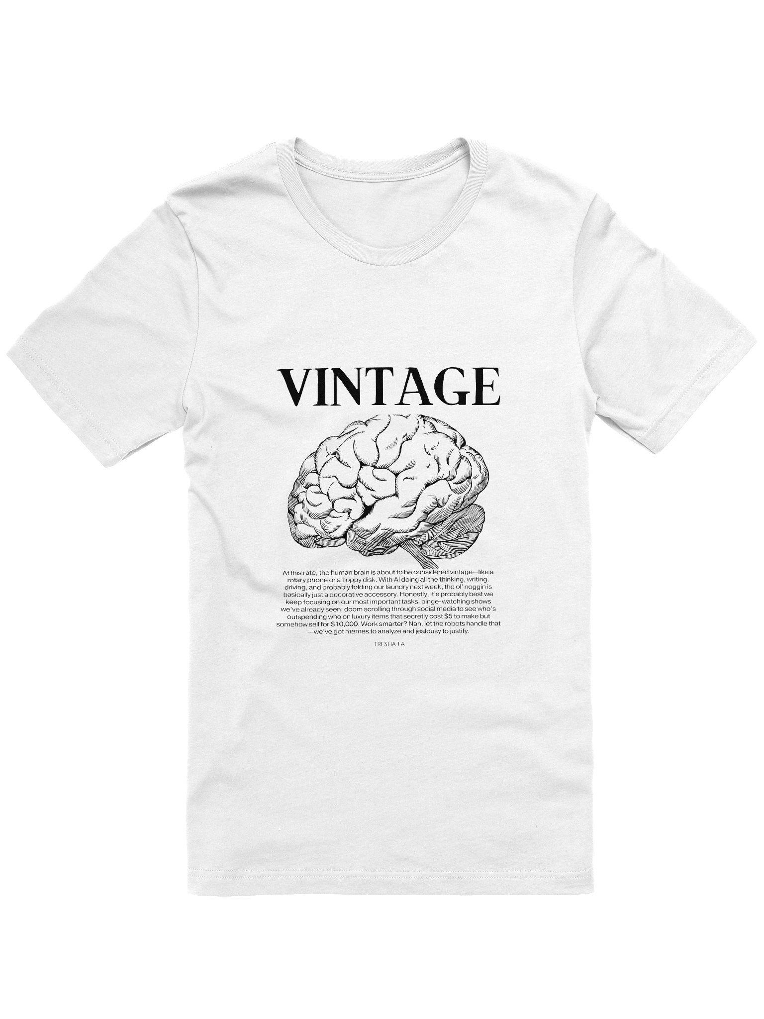 Vintage Brain White Tee product image (1)